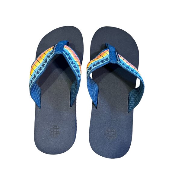 Simply Southern Womens Flip Flops Size S 5.5/6.5 Blue With Tropical Strap Design - Picture 1 of 6